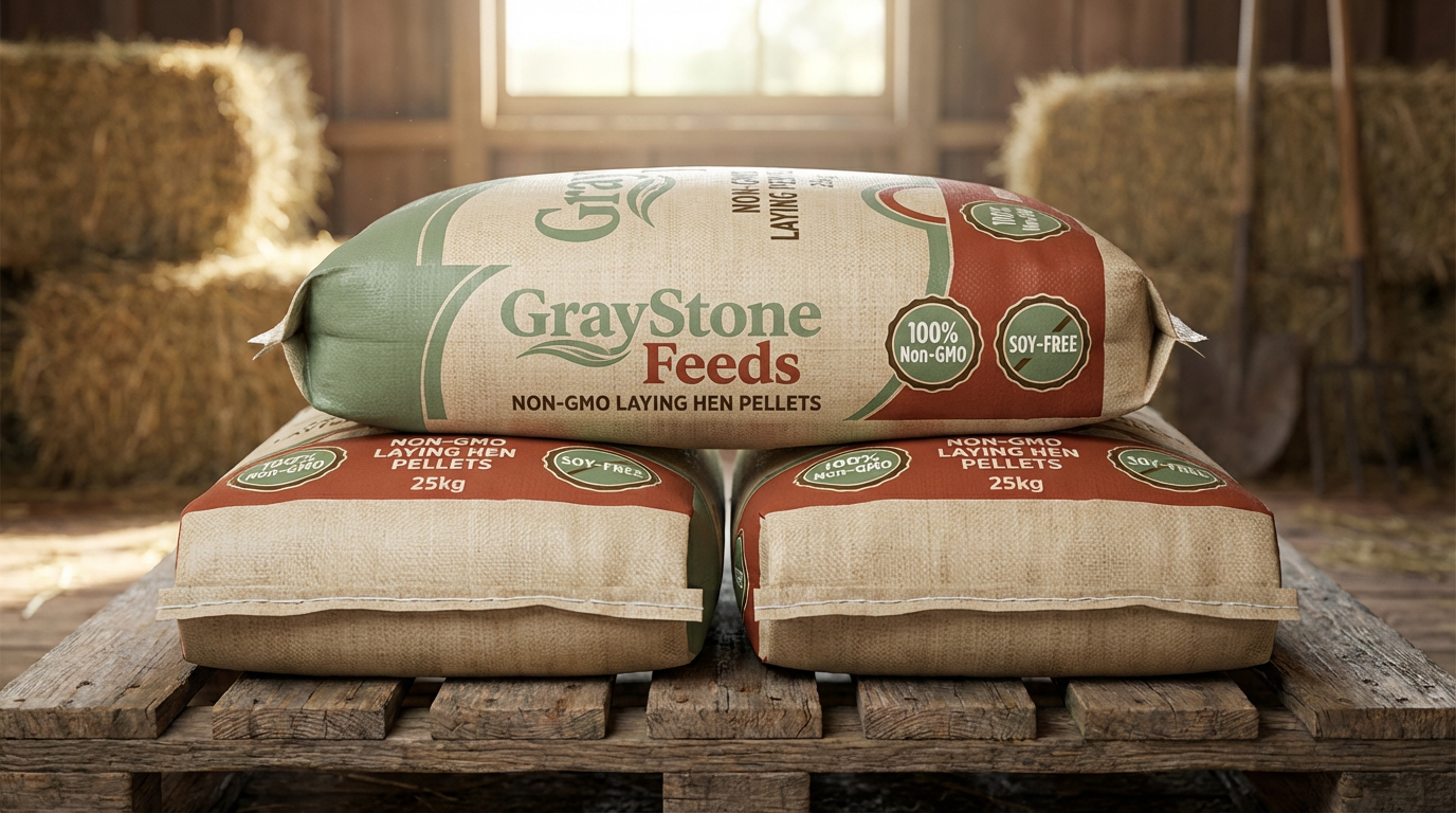 GrayStone Feeds Non-GMO Laying Hen Pellets - 25kg bags